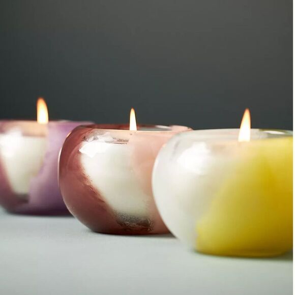 Anthropologie NIB The Loved Woody Salted Moss & Lavender Glass Candle - Picture 3 of 5